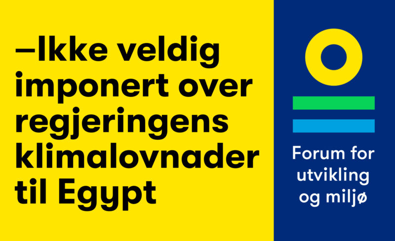 –Ikke veldig imponert over regjeringens klimalovnader til Egypt