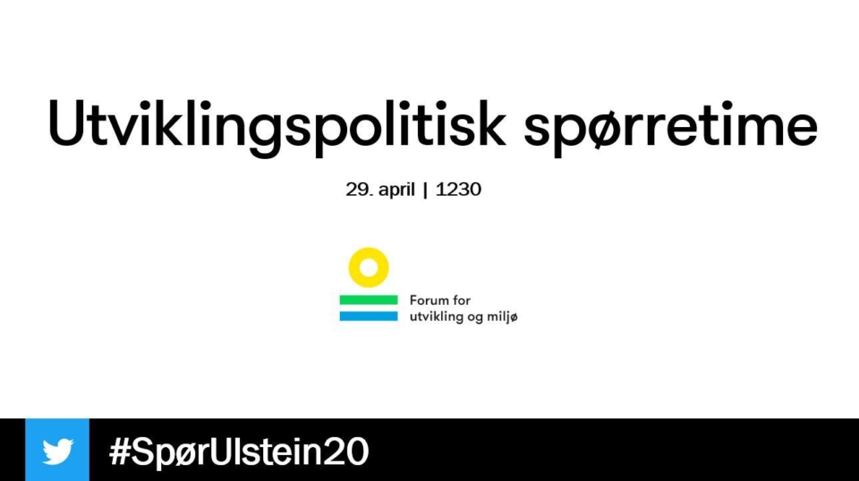 Se utviklingspolitisk spørretime her