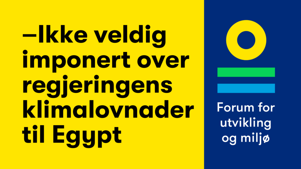 –Ikke veldig imponert over regjeringens klimalovnader til Egypt
